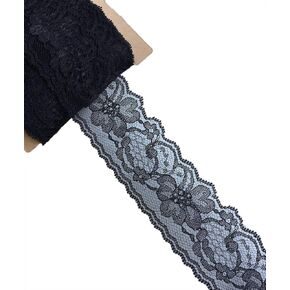2 inch Wide Lace Ribbon with Floral Pattern Lace Trim Ribbon for Sewing, Floral Designing and Crafts - 6893 (White, 10 Yards)