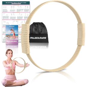 Pilates Ring, 13.5" Silicone Magic Circle with Training Poster & Portable Bag, Pilates Ring Circle for Inner Thigh Workout, Yoga, Lose Weight & Physical Therapy for Women