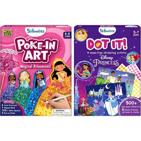 Poke Skillmatics في الفن Magical Magical Princess & Dot It Disney Princess Bundle ، No Mess Art for Kids ، نشاط إبداعي DIY ، هدايا للبنين والبنات الذين تتراوح أعمارهم بين 3 ، 4 ، 5 ، 6 ، 7 ، 8 ، 9