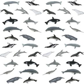 Safari Ltd. Whales and Dolphins Bulk Bag - Set of Miniature Cetacean Toy Figures - 48 Piece Play Toys for Boys, Girls & Kids Age 3+