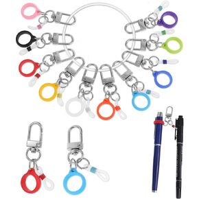 10 PCS PEN CLIPS ، حامل قلم السيليكون مع قفل جراد البحر ، حامل القلم للحبل ، مقطع على الأقلام ، حاملي القلم ، إكسسوارات بكرة الشارة ، محول القلم ، حامل القلم القابل للسحب للممرضات (القلم غير مدرج)