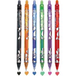 6 Pcs Erasable Colored Pens Retractable Pens Cute Colorful Erasable Pen 0.5mm Point Coloured Gel Pen for Women Girls Men Boys Office School Supplies (6Pcs Retractable)