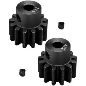 2pcs 3943x 13-tooth pinion Gear ملاءمة لـ Traxxas Slash Rrustler Stampede Raptor 4x4 Vxl Trx-4 Trx-6 RC Cars ، 32 Pitch Hot Hot Racing Motor Gears