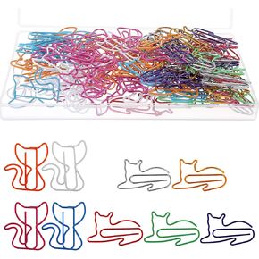 100 PCS Cat Paper Clips Cute ، Cat School Supplies Stisterary ، Clotful Clips ، Clamps Paper Clamps ، Fun Office Supplies لمحبي القطط الطالب المعلم