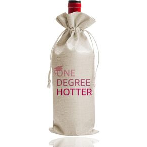 DOI-LANEE Graduation Gifts wine bag, Funny Cute one degree hotter wine bag, Gift for Him Her High School BA, BS, College Grad, Masters Degree, Grad Graduation Gift (DL083)