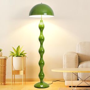 Unique Floor Lamp Creative Green Mushroom Lamp Standing Lamp with 45CM Wide Iron Shade and Foot Switch Modern Floor Light for Living Room, Bedroom, Office, Corner, 3 Color Temperatures