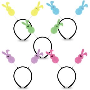Whaline 5pcs عصابات عيد الفصح لطيفة أرنب أرنب رأس Boppers ملونة شعرت أزياء الأزياء لعيد ميلاد الربيع لوازم حفلة استحمام الطفل