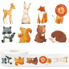 1000Pcs Woodland Animal Stickers Roll Forest Animal Seal Stickers Self-Adhesive Label Decals for Craft Scrapbook Bottle Envelope Card Party Favor Decor