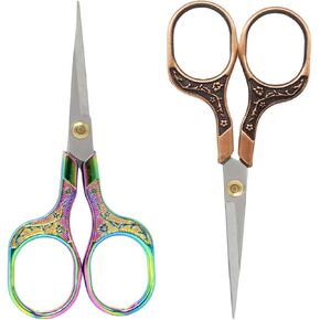 HONBAY 2PCS VINTAGE TEMPROIDERY STIPING STILING STELL STELL DELLE SHEARS MUNTERSIP