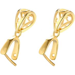 2pcs 925 sterling Silver Prendant Plendant Class Clasp Charms for Necklace DIY Jewelry Craft Craft Assories (Platinum Color)