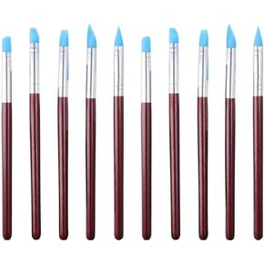 10pcs السيليكون الطين النحت أداة المطاط طرف الفراش السيليكون فرش الفخار الطين القلم القلم تشكيل النحت