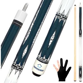 Pool Cues 58 inch Pool Cue Stick with 13mm Fiber Leather tip 20oz 4-Colors for Beginner, Commercial and Home Entertainment