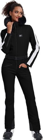 GS SNOWING Women's Ski Suit One Piece Snowsuits Insulated Waterproof Windproof Slim Winter Outdoor Onesies Ski Outfits Jumpsuits Purple S in Kuwait