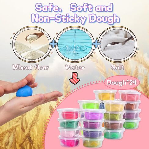 Ice Cream Shop Color Dough Set, 71PCS Kitchen Creations Toys, Play Store Counter Set with Ice Cream Maker, Pretend Play Accessories Kit Playset for Toddlers Kids Girls Ages 3-5 (24 Doughs) in Saudi Arabia