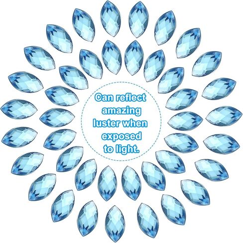 PATIKIL Marquise Gems, 100 Pcs 15x7mm Acrylic Rhinestones Flat Back Navette Horse Eye Crystal Gems for Jewelry Making DIY Craft, White in Saudi Arabia