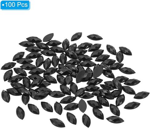GEMS Marquise Patikil ، 100 PCS 15x7mm أكريليك أحجار الراين المسطحة الخلفية Navette Horse Gems Crystal لعمل المجوهرات صنع مركبة DIY ، أبيض in Saudi Arabia