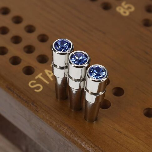 WE Games Chrome Cribbage Pegs with Austrian Crystals - Set of 3 - Saphire Blue in Saudi Arabia
