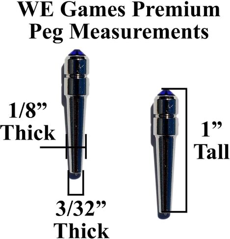 WE Games Chrome Cribbage Pegs with Austrian Crystals - Set of 3 - Saphire Blue in Saudi Arabia