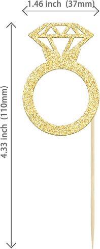 24pcs Gold Glitter Diamond Ring Dounut Topcake Cupcake يختار زينة كعكة الزفاف للزفاف دش الزفاف زخارف حفل زفاف حفلة الزفاف in Kuwait