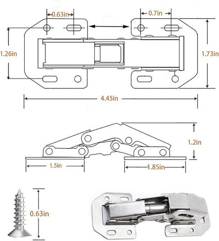 12-Pack Soft Close Hidden Hinges for Cabinet Doors, Slow Close Frameless Cabinet Hinges Concealed Surface Mount Hinges in Saudi Arabia