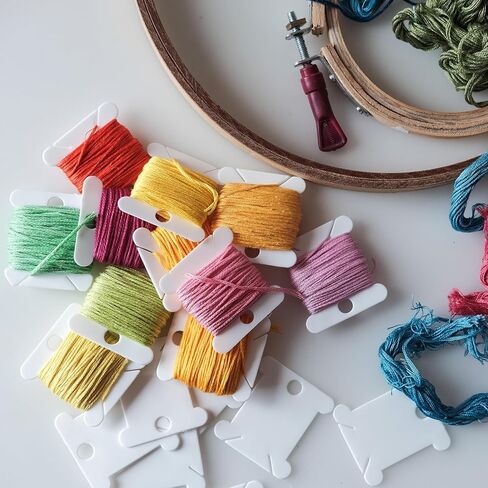PATIKIL Plastic Floss Bobbins, 100 Pack Thread Cards Cross Cotton for Craft DIY Sewing Storage Case Embroidery, Green in Saudi Arabia