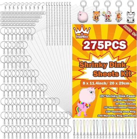 32 Pcs Shrink Plastic Sheets, Shrink Art Paper Shrink Film Sheets Blank Shrink Plastic Film Shrinky Dinks Sheets for Create Your Own Keychains/Earrings/Necklace/DIY Ornaments Craft(7.9 X 5.7 inch) in Saudi Arabia