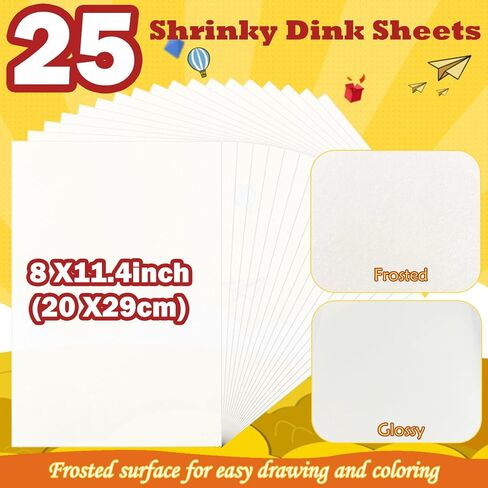 32 Pcs Shrink Plastic Sheets, Shrink Art Paper Shrink Film Sheets Blank Shrink Plastic Film Shrinky Dinks Sheets for Create Your Own Keychains/Earrings/Necklace/DIY Ornaments Craft(7.9 X 5.7 inch) in Saudi Arabia