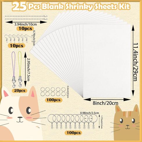 32 Pcs Shrink Plastic Sheets, Shrink Art Paper Shrink Film Sheets Blank Shrink Plastic Film Shrinky Dinks Sheets for Create Your Own Keychains/Earrings/Necklace/DIY Ornaments Craft(7.9 X 5.7 inch) in Saudi Arabia