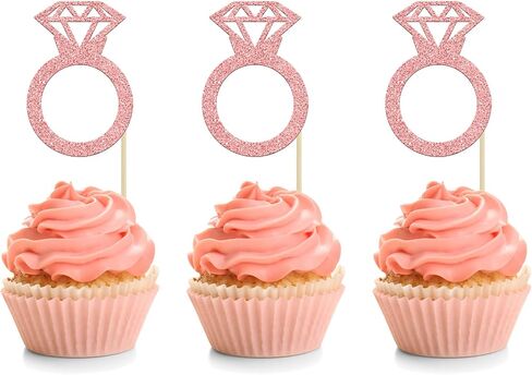24pcs Gold Glitter Diamond Ring Dounut Topcake Cupcake يختار زينة كعكة الزفاف للزفاف دش الزفاف زخارف حفل زفاف حفلة الزفاف in Kuwait