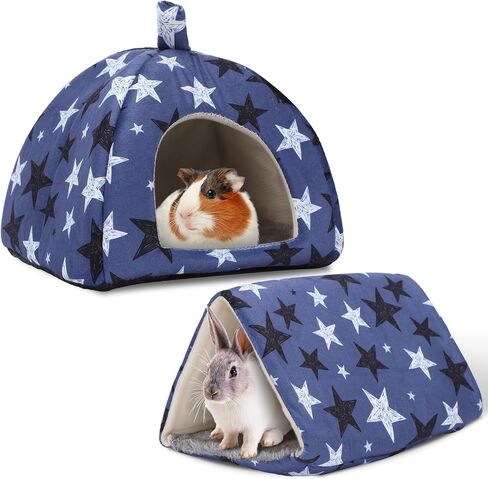 Guinea Pig Hideout Rabbit Bed with Tunnel, 2-Pack Cozy Guinea Pig Toys for Hamsters, Rabbits, Ferrets & Small Animals in Saudi Arabia
