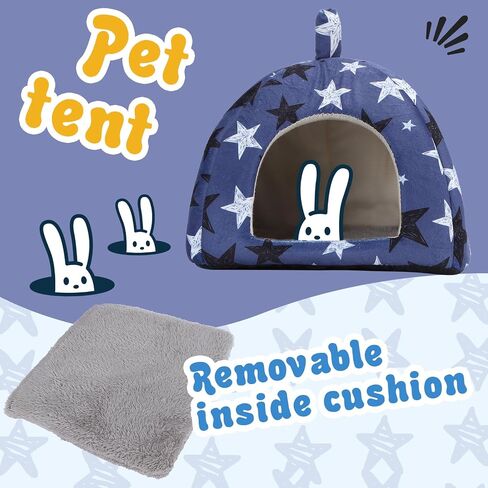 Guinea Pig Hideout Rabbit Bed with Tunnel, 2-Pack Cozy Guinea Pig Toys for Hamsters, Rabbits, Ferrets & Small Animals in Saudi Arabia