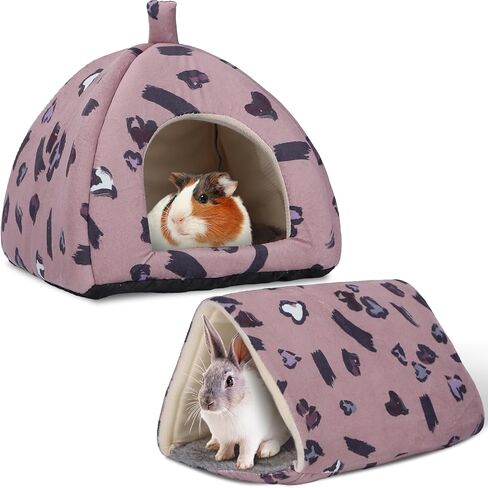 Guinea Pig Hideout Rabbit Bed with Tunnel, 2-Pack Cozy Guinea Pig Toys for Hamsters, Rabbits, Ferrets & Small Animals in Saudi Arabia