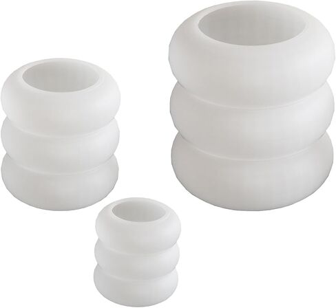 3 Pack Round Cylinder Pillar Candle Silicone Wave Spiral Candle Mold - Silicone Resin Casting Molds for Candle & Resin & Soap Craft Supplies in Kuwait