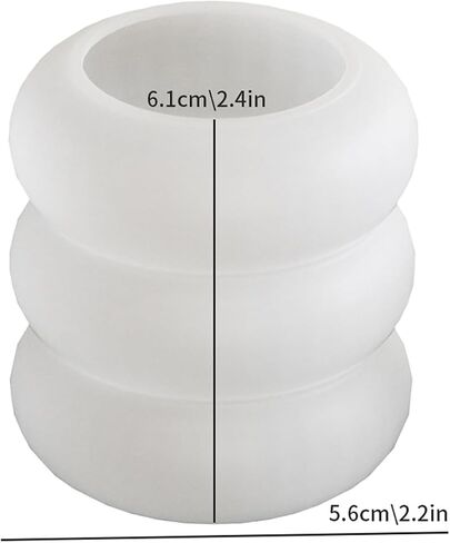3 Pack Round Cylinder Pillar Candle Silicone Wave Spiral Candle Mold - Silicone Resin Casting Molds for Candle & Resin & Soap Craft Supplies in Kuwait