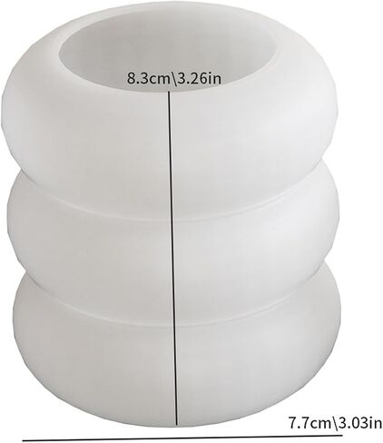 3 Pack Round Cylinder Pillar Candle Silicone Wave Spiral Candle Mold - Silicone Resin Casting Molds for Candle & Resin & Soap Craft Supplies in Kuwait