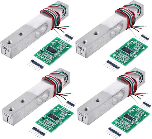 4sets Load Cell Load Cells kit Weight Sensor +HX711 A/D Amplifier Module Weighing Sensor for DIY Kitchen Scale (4sets(5kg + hx711)) in Kuwait