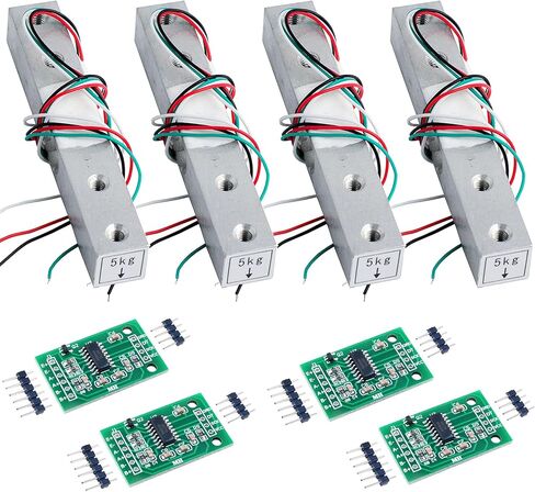 4sets Load Cell Load Cells kit Weight Sensor +HX711 A/D Amplifier Module Weighing Sensor for DIY Kitchen Scale (4sets(5kg + hx711)) in Kuwait