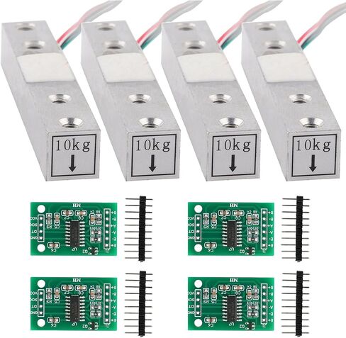 4sets Load Cell Load Cells kit Weight Sensor +HX711 A/D Amplifier Module Weighing Sensor for DIY Kitchen Scale (4sets(5kg + hx711)) in Kuwait