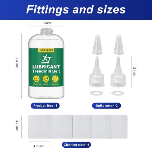 Silicone Treadmill Lubricant/Treadmill Lube, 4 Ounces Silicone Oil with Hard Application Tubes and Precision Screw Caps, Suitable for Nearly All Type of Treadmills (16 Ounces) in Saudi Arabia