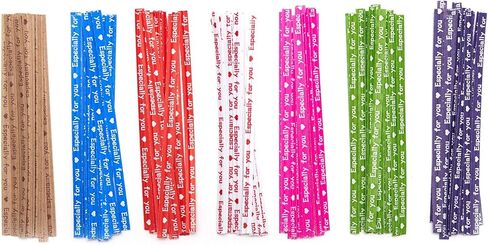 Tendwarm 100 Pcs 4x11 Inch Clear Long Cello Cellophane Treat Bags with 7 Mix Colors Twist Ties Perfect for Birthday Favor Candles Pretzel Icy Candy Popsicle in Saudi Arabia