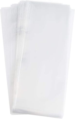 Tendwarm 100 Pcs 4x11 Inch Clear Long Cello Cellophane Treat Bags with 7 Mix Colors Twist Ties Perfect for Birthday Favor Candles Pretzel Icy Candy Popsicle in Saudi Arabia