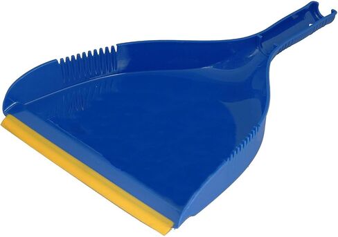 Superio Clip-On Dustpan - Heavy Duty Blue Plastic, Easy Grip Clip On Dust Pan with Rubber Edge, Detailed Sweeping Debris, Fits Standard Brooms Home & Commercial Dusting & Cleaning Tool (1) in Kuwait