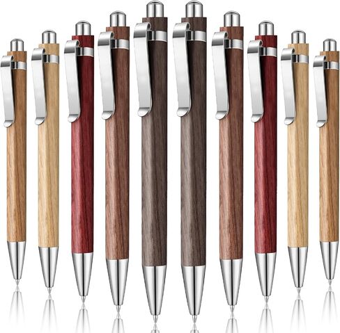 Fumete 10 Pcs Bamboo Thank You Wooden Pens Blank Laser Engraving 1mm Black Ink Ballpoint Pen Writing Office School Supplies for Teacher Employee Coworker Student Journaling Graduation Gifts in Saudi Arabia