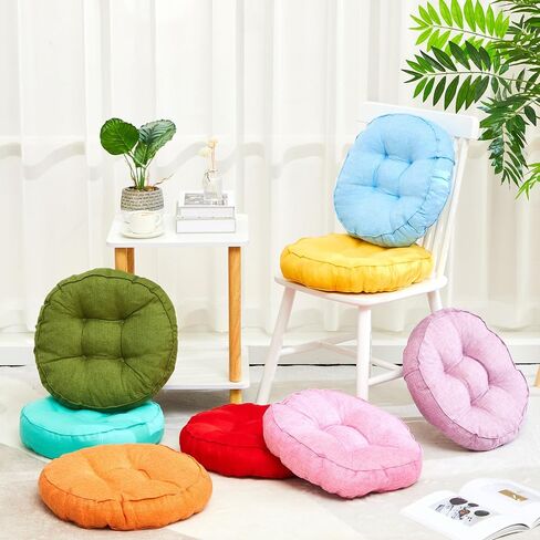 Juexica 8 Pcs Floor Cushions for Kids Floor Pillows Flexible Seating Cushions 3.5'' Thick Flexible Seating Classroom Furniture Meditation Seat Pillows for Home Nursery Yoga Decor(Rainbow Color,Square) in Kuwait