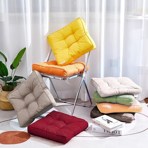 Juexica 8 Pcs Floor Cushions for Kids Floor Pillows Flexible Seating Cushions 3.5'' Thick Flexible Seating Classroom Furniture Meditation Seat Pillows for Home Nursery Yoga Decor(Rainbow Color,Square) in Kuwait