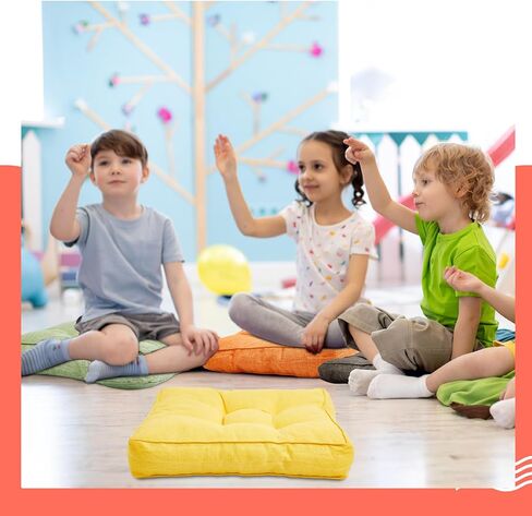 Juexica 8 Pcs Floor Cushions for Kids Floor Pillows Flexible Seating Cushions 3.5'' Thick Flexible Seating Classroom Furniture Meditation Seat Pillows for Home Nursery Yoga Decor(Rainbow Color,Square) in Kuwait