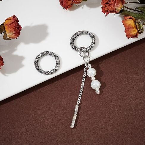 UNICRAFTALE 2pcs Tibetan Style Spring Gate Rings Antique Silver Stainless Steel Textured Snap Clasps 22mm O Ring Clips Snap Hooks Spring Keyring Buckle for Bag Purse Shoulder Strap Key Chains in Saudi Arabia