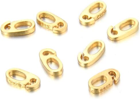 10pcs Adabele Authentic 925 Sterling Silver Hypoallergenic Pendant Clasp Split Hidden Loop Bail Clip 7.6mm (0.3 Inch) Small Tiny Strong for DIY Craft Jewelry Making SS231-1 in Kuwait