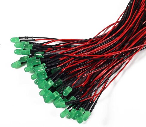 50pcs DC 12V 5mm LED Diodes Kit Diode Lamp Prewired Emitting Diodes with Holder for DIY Home Decoration (White) in Kuwait