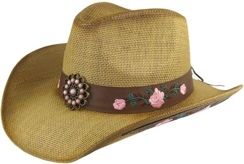 MINAKOLIFE Men's & Women's Western Style Cowboy/Cowgirl Straw Hat in Kuwait